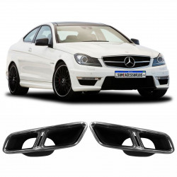 PONTEIRA DUPLA ESCAPAMENTO MERCEDES BENZ CLASSE C W205 C63 AMG INOX PRATA Vo6