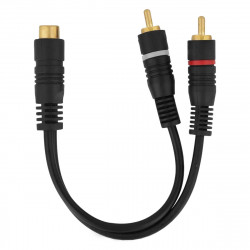 CABO RCA Y 20 CM CLASSE C BLINDADO 2 MACHOS 1 FÊMEA PRETO COBRE VO6