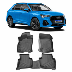 JOGO DE TAPETE INTERNO AUDI Q3 MODELO BANDEJA EMBORRACHADO 3 PEÇAS Vo6