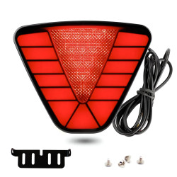 BRAKE LIGHT STROBO MODELO TRIANGULAR LED VERMELHO 12V Vo6