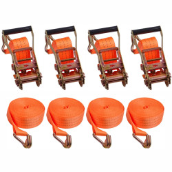 KIT 04 CINTA CATRACA LARANJA 10 METROS SUPORTA 3.000KG FIXAÇÃO JJ Vo6