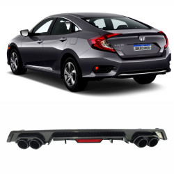 DIFUSOR HONDA CIVIC G10 COM BRAKE LIGHT SAIDA FAKE DUPLA FIBRA DE CARBONO Vo6