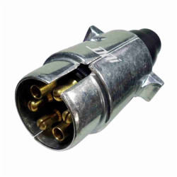TOMADA ELETRICA PARA ENGATE REDONDA 6 POLOS 12V 24V BIVOLT DNI