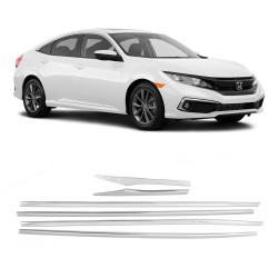 KIT APLIQUE PESTANA LATERAL INFERIOR HONDA CIVIC G10 CROMADO Vo6