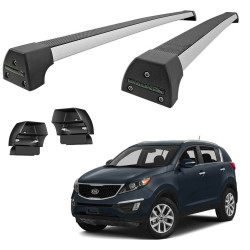 TRAVESSA DE TETO SPORTAGE 13 ATE 16 COM LONGARINA MOD SPORT ALUMINIO ANODIZADO LONG LIFE ASP