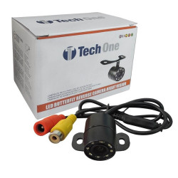 CÂMERA RÉ COM VISÃO NOTURNA COM LED BORBOLETA TECHONE 