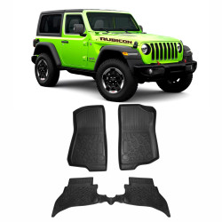 JOGO DE TAPETE JEEP WRANGLER RUBICON 3 PÇAS BANDEJA EMBORRACHADO Vo6