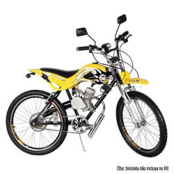 KIT MOTOR PARA BICICLETA 80CC CROMADO GASOLINA 2 TEMPOS IMPORTWAY MOT BICI-C