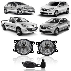 KIT FAROL DE MILHA LOGAN 2015 EM DIANTE SANDERO 2011 EM DIANTE PEUGEOT 207 307 2006 ATE 2010 HOGGAR