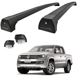 RACK TETO AMAROK 11 EM DIANTE MODELO SPORT ALUMINIO ANODIZADO PRETA LONG LIFE PAMK