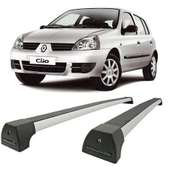 RACK TETO CLIO HATCH SEDAN 2000 EM DIANTE 4 PORTAS MODELO SPORT PRATA LONG LIFE
