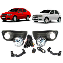 KIT FAROL DE MILHA PALIO SIENA ECONOMY 2010 EM DIANTE BOTAO MODELO UNIVERSAL SHOCKLIGHT SL-090510U